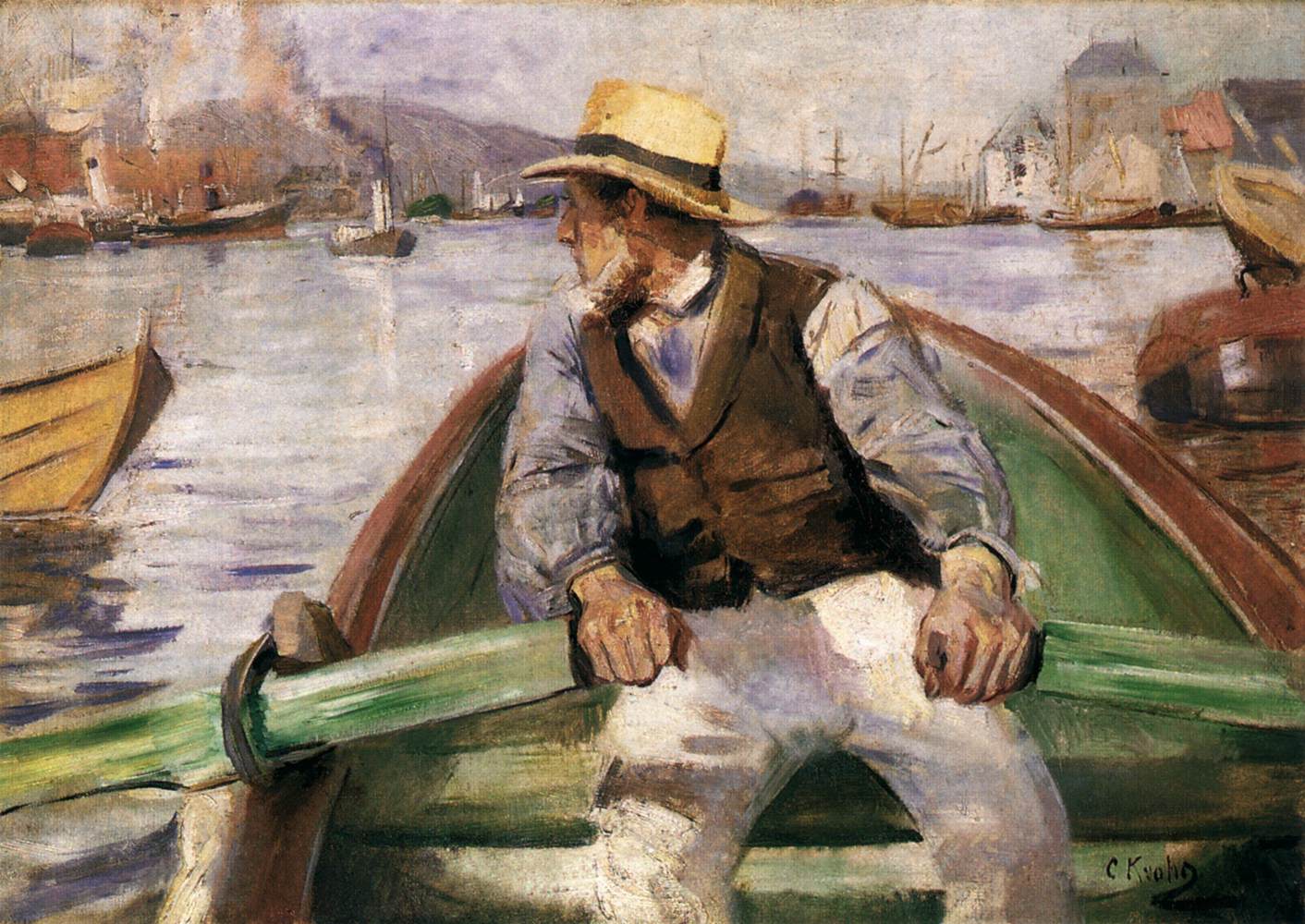 Look ahead. The Harbour at Bergen by KROHG, Christian