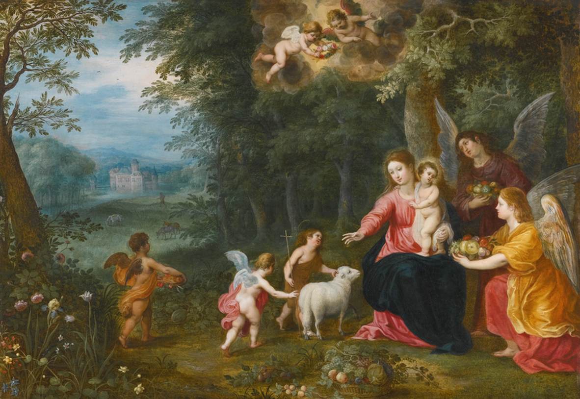 Virgin and Child with the Infant St John, Surrounded by Animals by BALEN, Hendrick van