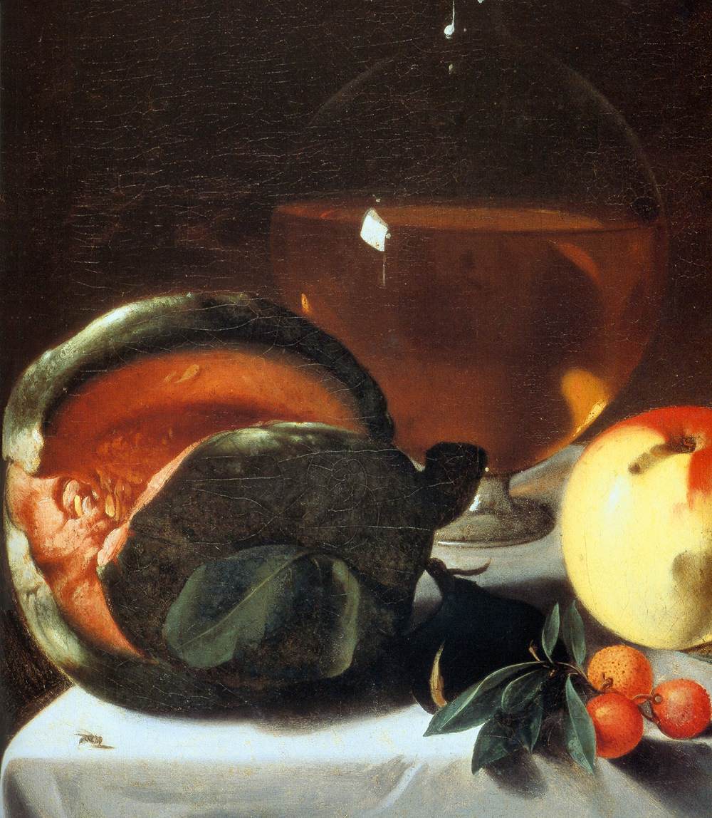 Still-Life with Fruit and a Carafe of White Wine (detail) by PENSIONANTE DEL SARACENI