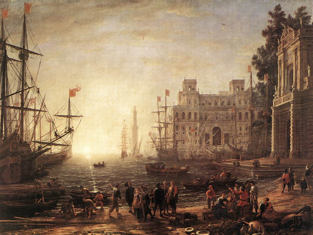 Port Scene with the Villa Medici by