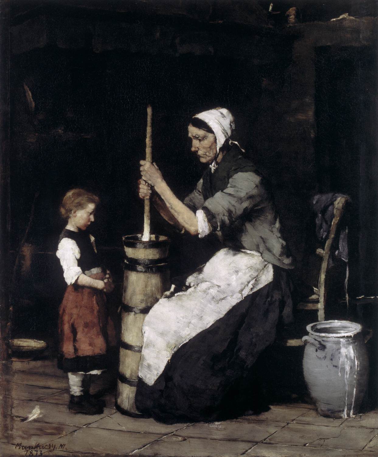 Churning Woman by MUNKÁCSY, Mihály