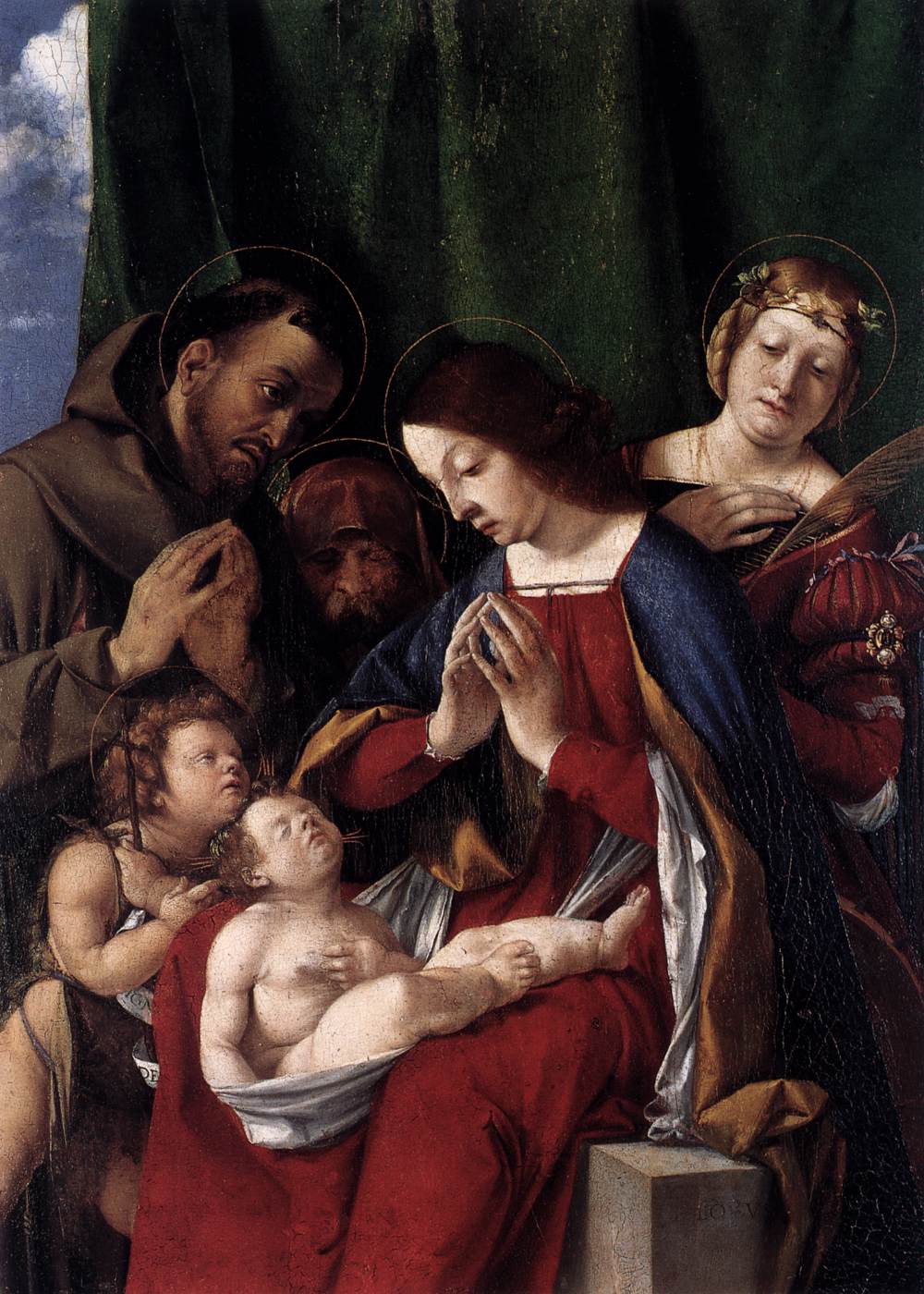 Madonna and Child with Sts Francis, John the Baptist, Jerome, and Catherine by