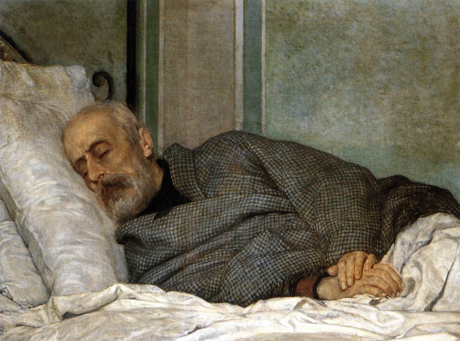 Giuseppe Mazzini on his Death Bed by LEGA, Silvestro