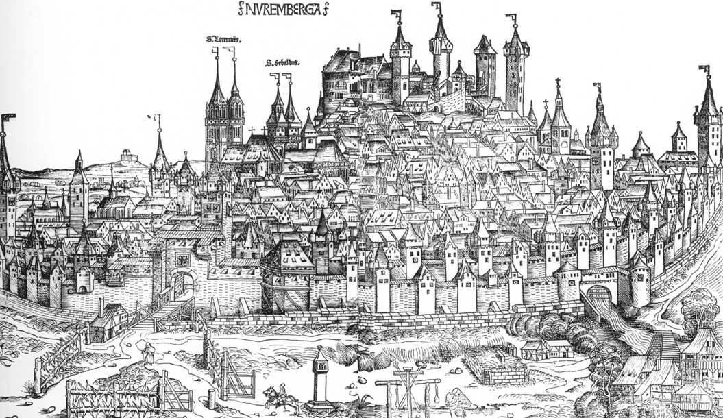 Nuremberg Chronicle, Page 100: View of the city of Nuremberg by SCHEDEL, Hartmann