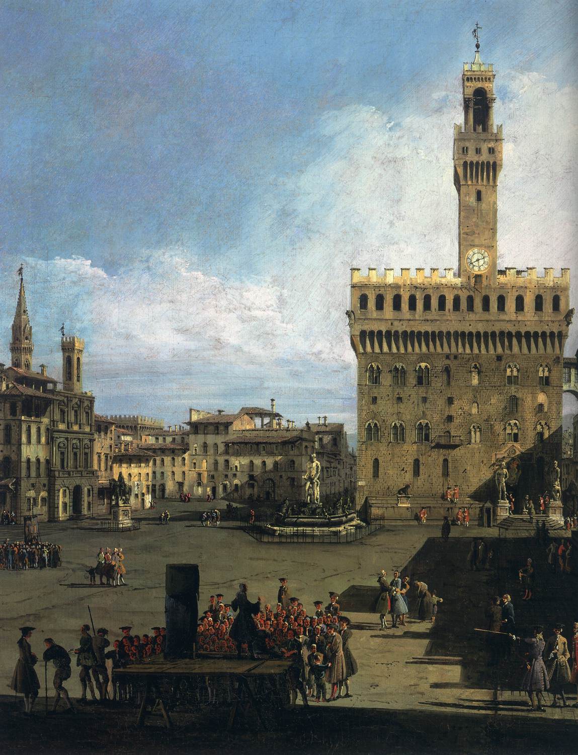 The Piazza della Signoria in Florence (detail) by BELLOTTO, Bernardo