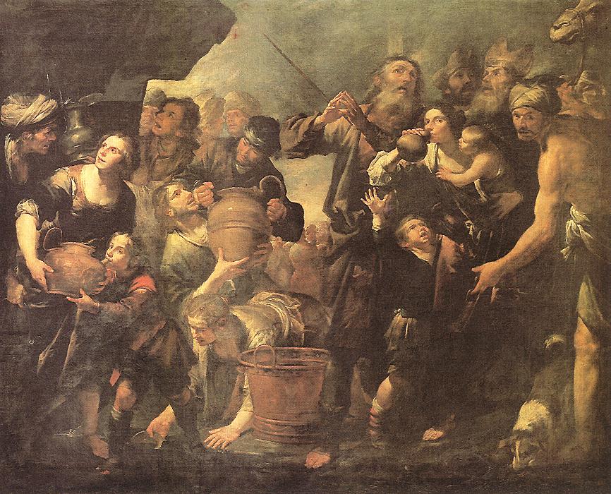 Moses Drawing Water from the Rock by ASSERETO, Gioachino