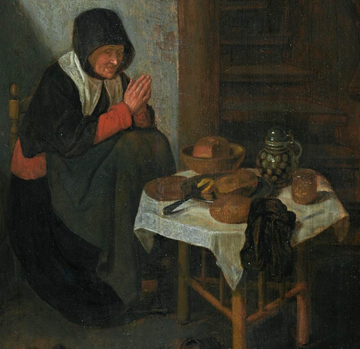 Old Woman in an Interior (detail) by BREKELENKAM, Quiringh van