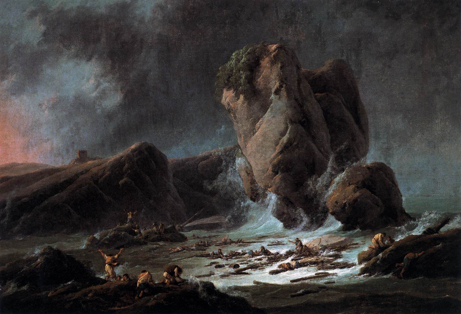 Shipwrecked Sailors Coming Ashore by PILLEMENT, Jean-Baptiste