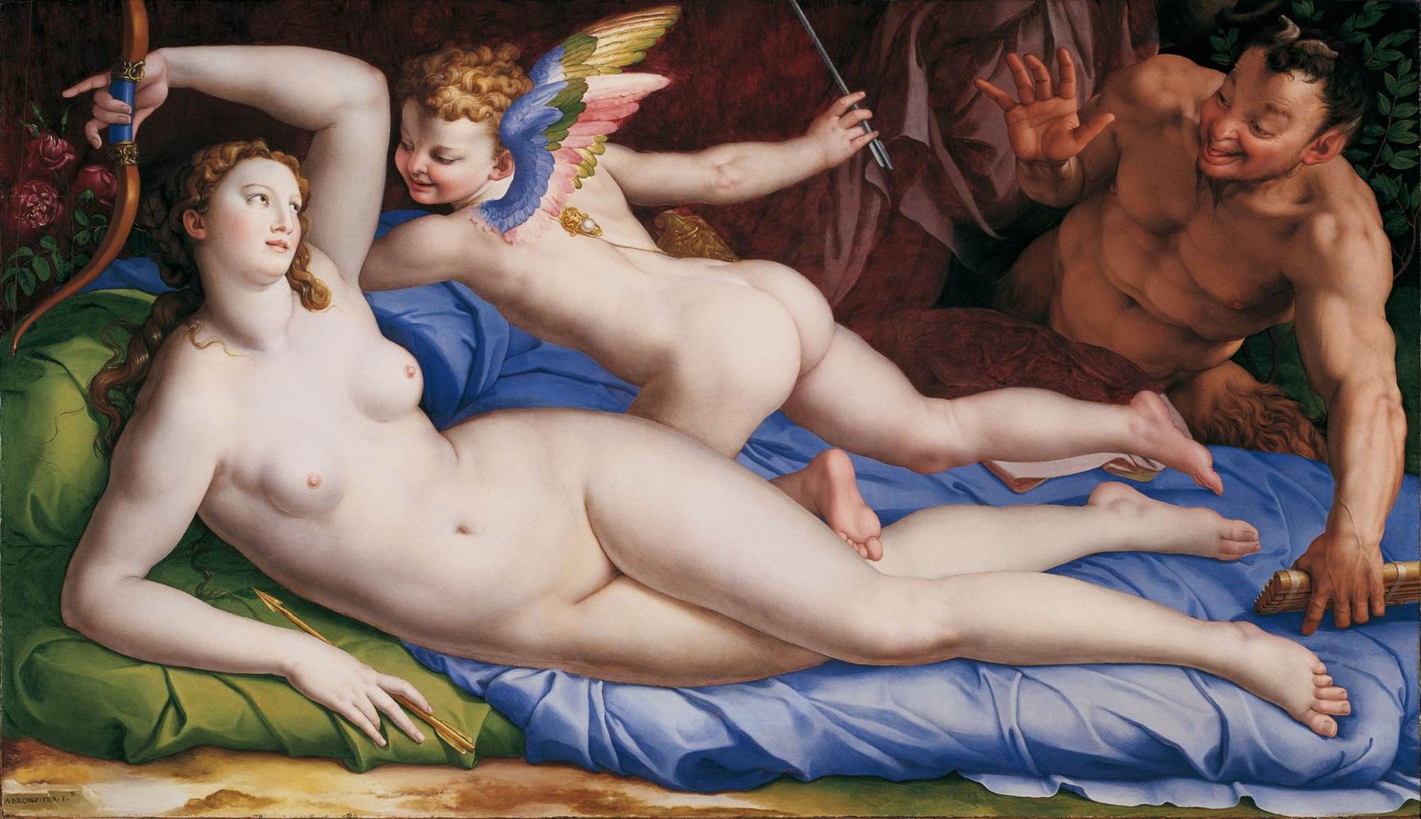 Venus, Cupid and Satyr by BRONZINO, Agnolo