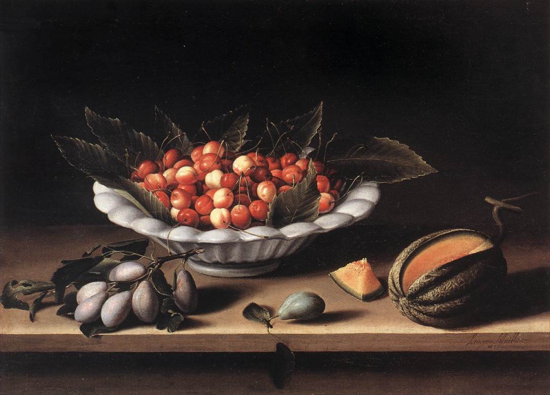 Cup of Cherries and Melon by MOILLON, Louise