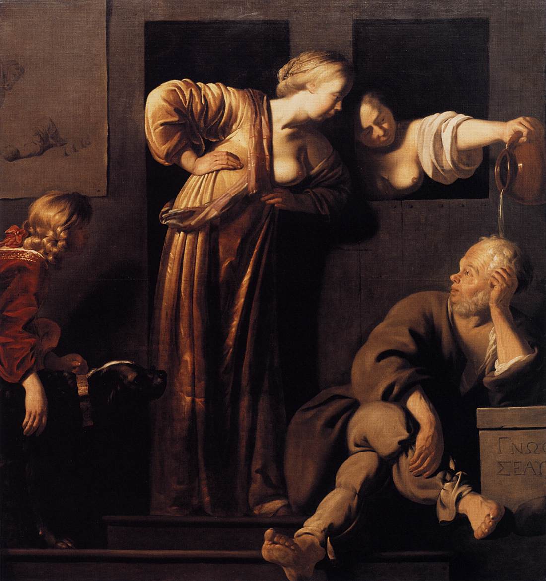 Xantippe Dousing Socrates by BLOMMENDAEL, Reyer van