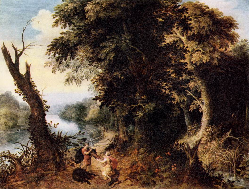 Landscape with Diana Receiving the Head of a Boar by GOVAERTS, Abraham