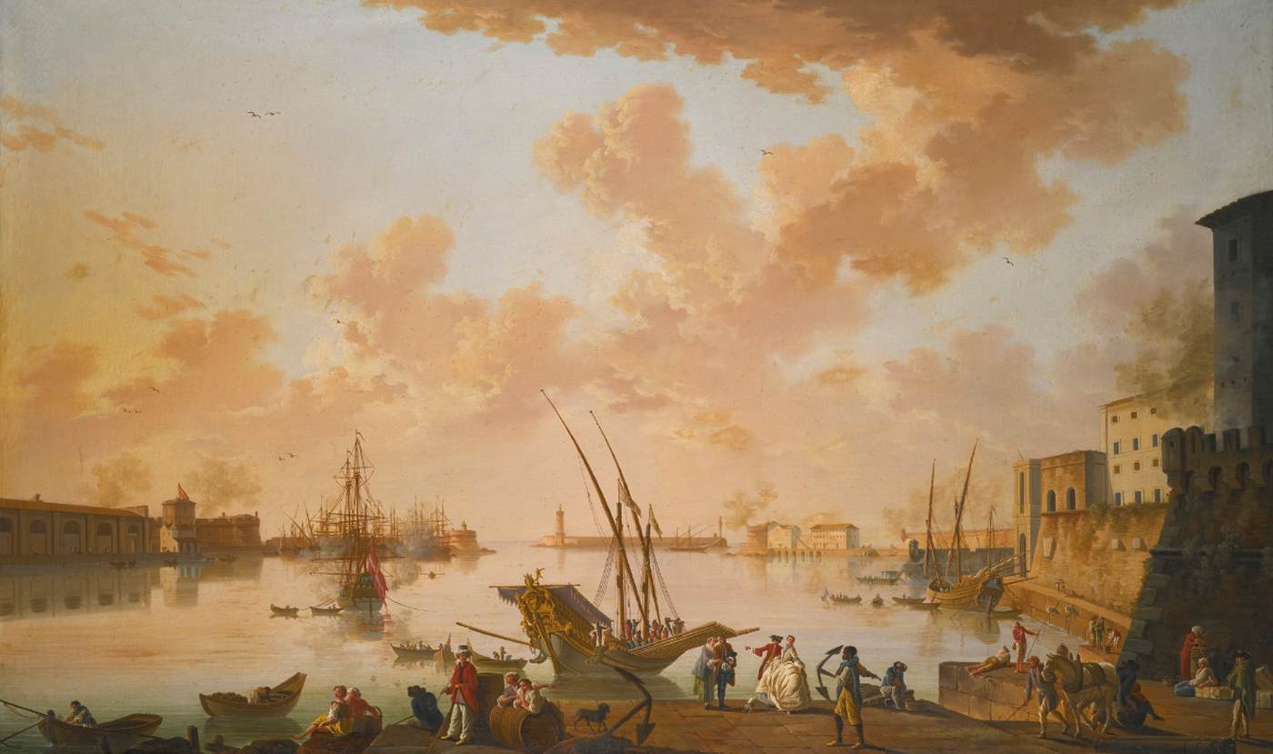 View of Civitavecchia by LACROIX, Charles-François