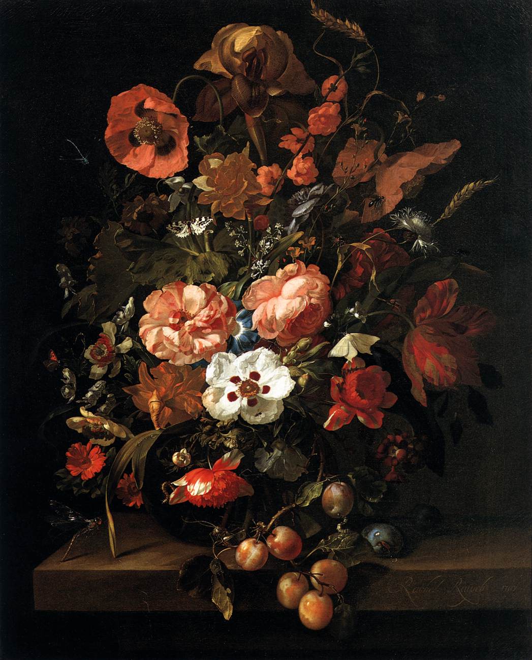 Bouquet in a Glass Vase by RUYSCH, Rachel