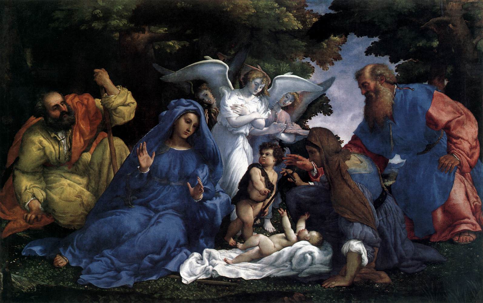 Holy Family with Angels by LOTTO, Lorenzo