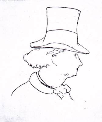 Baudelaire with Hat, in Profile by MANET, Edouard