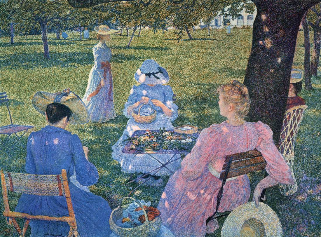 Family in an Orchard by RYSSELBERGHE, Théo van