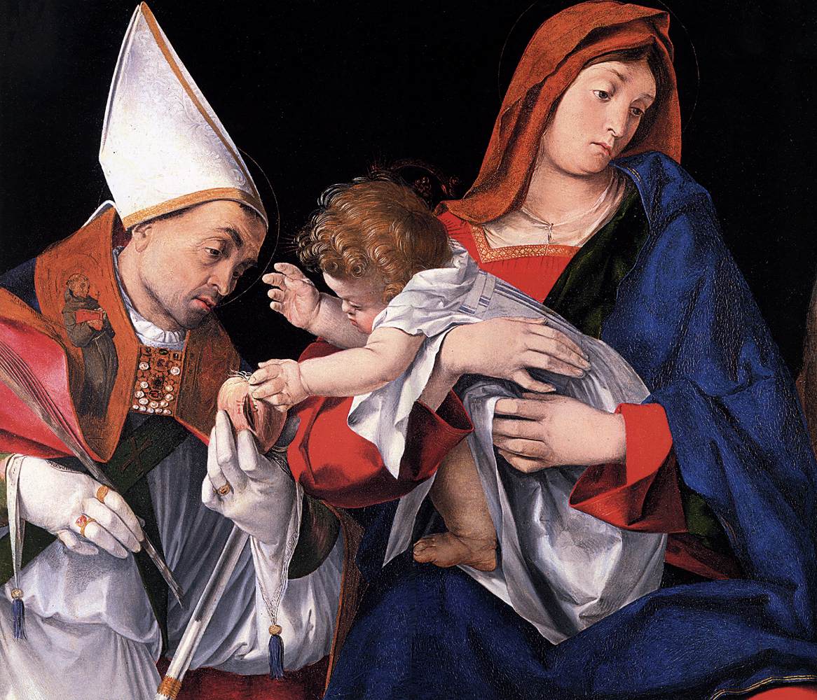 Madonna and Child with St Ignatius of Antioch and St Onophrius (detail) by