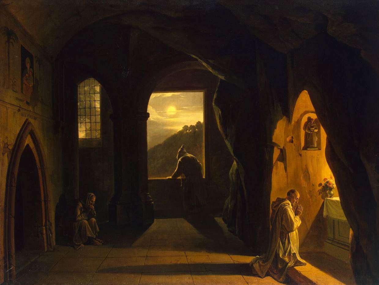 Monks in a Cave by GRANET, François-Marius