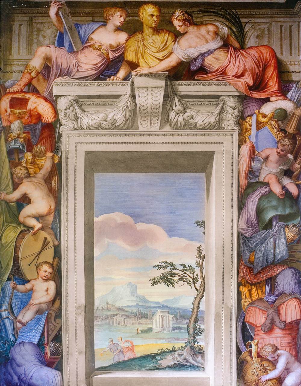 Frescoes in the Hall of the Arts (detail) by