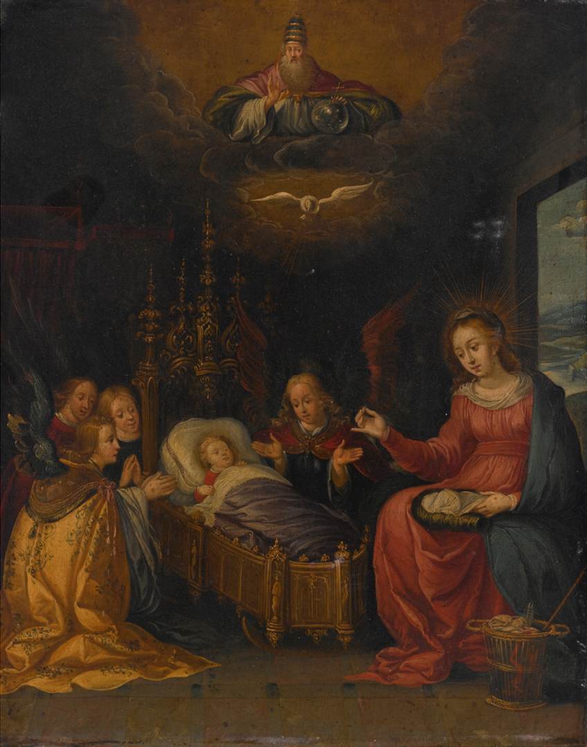 Madonna and Child with God the Father, the Holy Spirit and Adoring Angels by