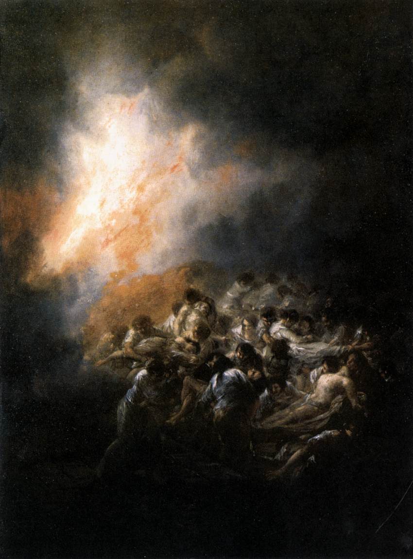 Fire at Night by GOYA Y LUCIENTES, Francisco de