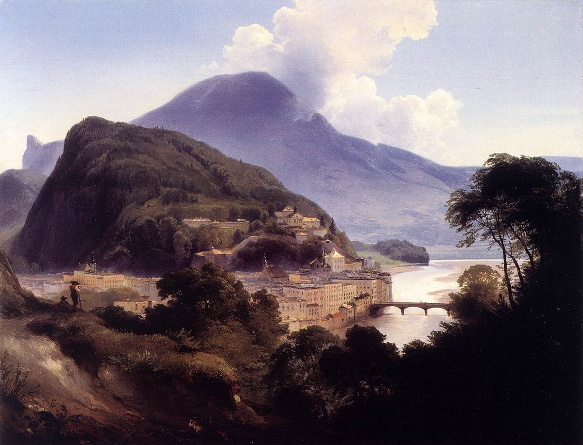 View of Salzburg with the Kapuzinerberg by FISCHBACH, Johann