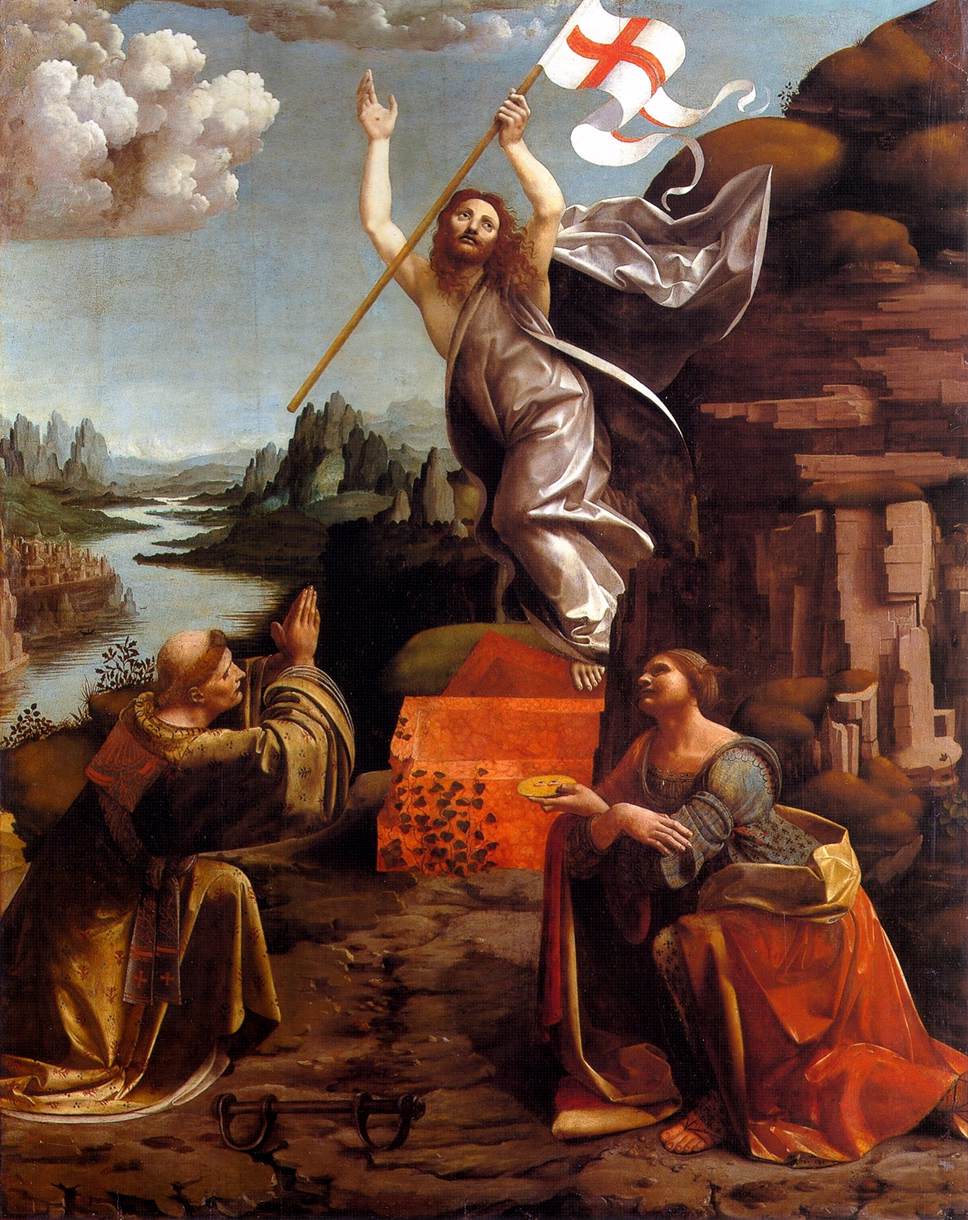 Resurrection of Christ with Sts Leonardo and Lucy by