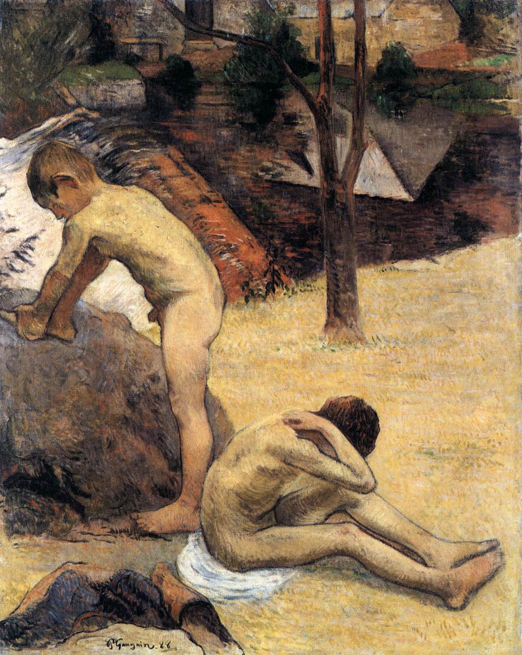 Breton Boys Bathing by GAUGUIN, Paul