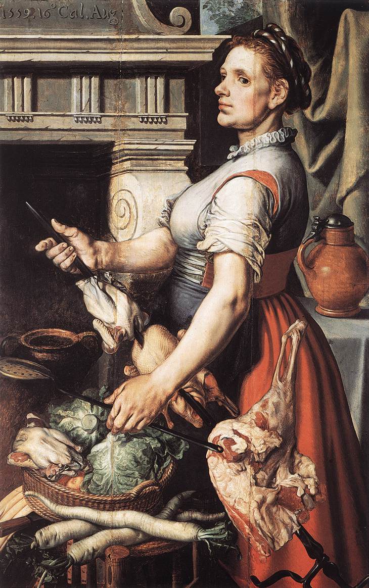 Cook in front of the Stove by AERTSEN, Pieter