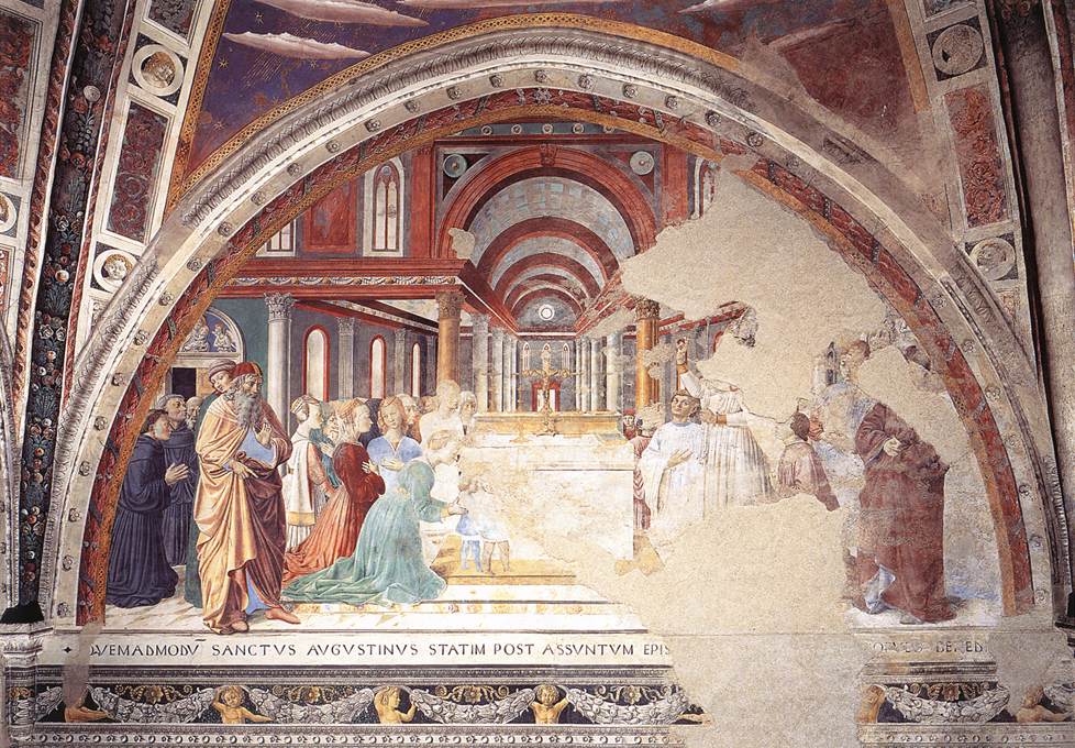 Blessing of the Faithful at Hippo (scene 14, north wall) by GOZZOLI, Benozzo