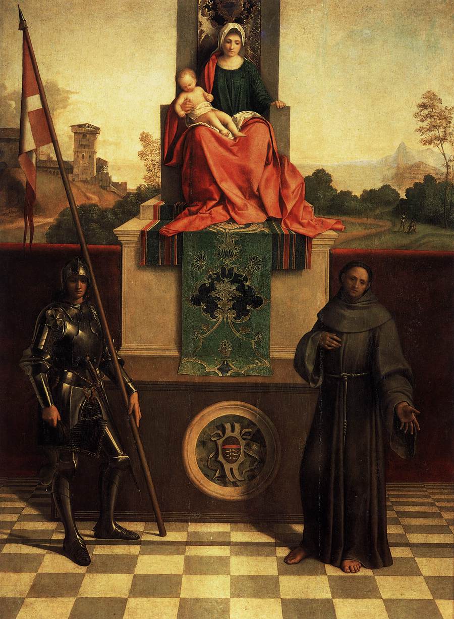 Madonna and Child Enthroned between St Francis and St Liberalis by GIORGIONE