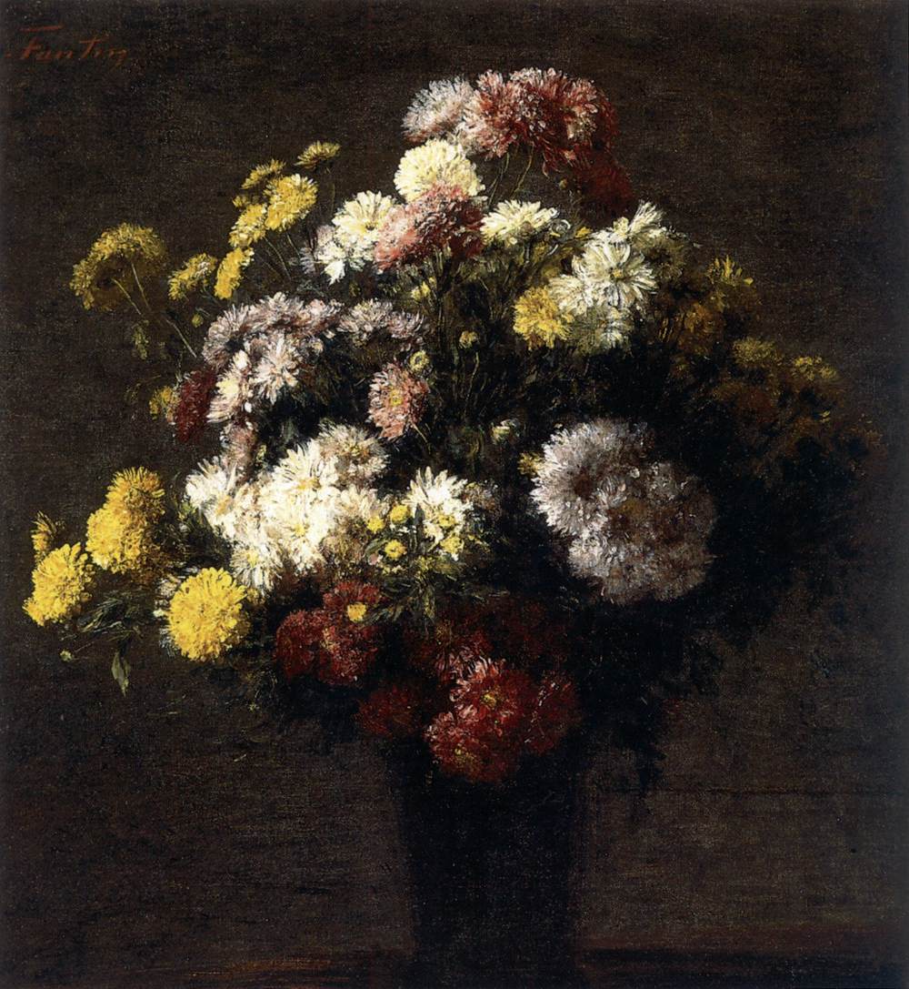 Chrysanthemums in a Vase by FANTIN-LATOUR, Henri