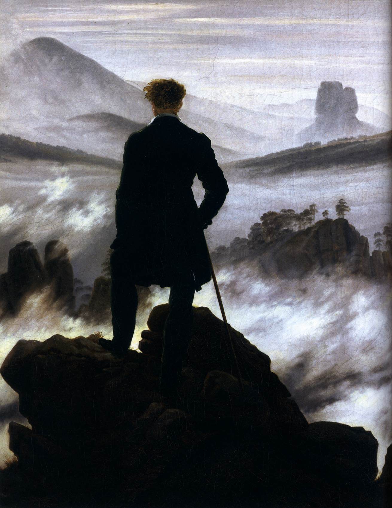 The Wanderer above the Mists (detail) by FRIEDRICH, Caspar David