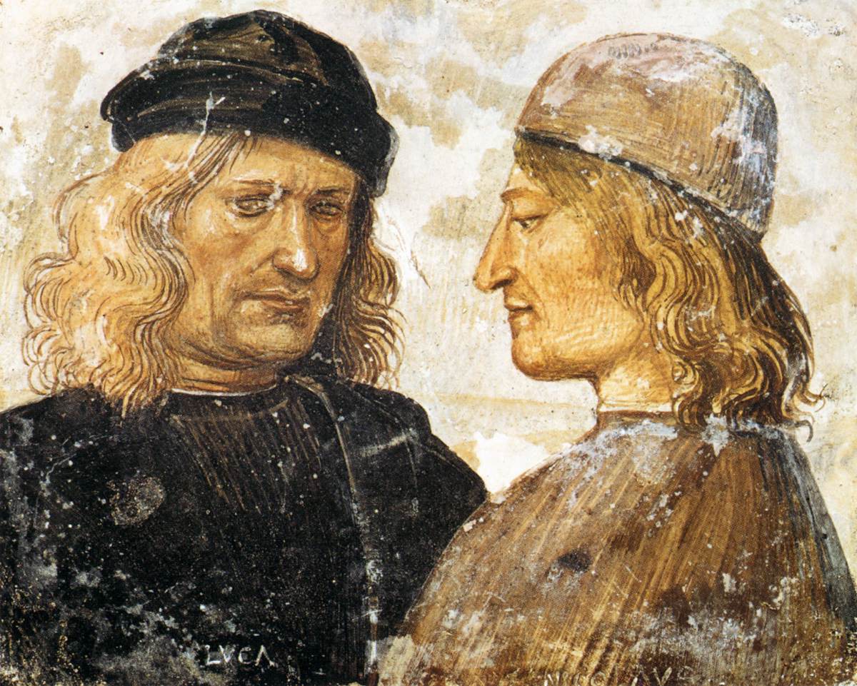 Self-Portrait with Niccolò d'Angeli Franceschi by SIGNORELLI, Luca