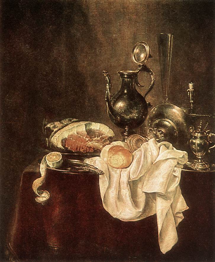 Ham and Silverware by HEDA, Willem Claesz.