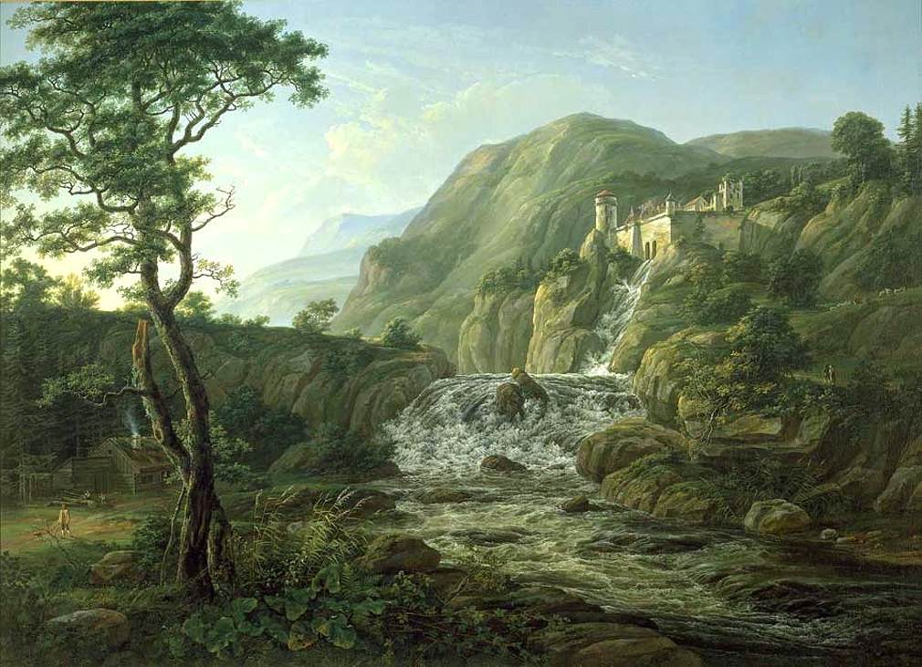 Mountain Landscape with a Castle by DAHL, Johan Christian Clausen