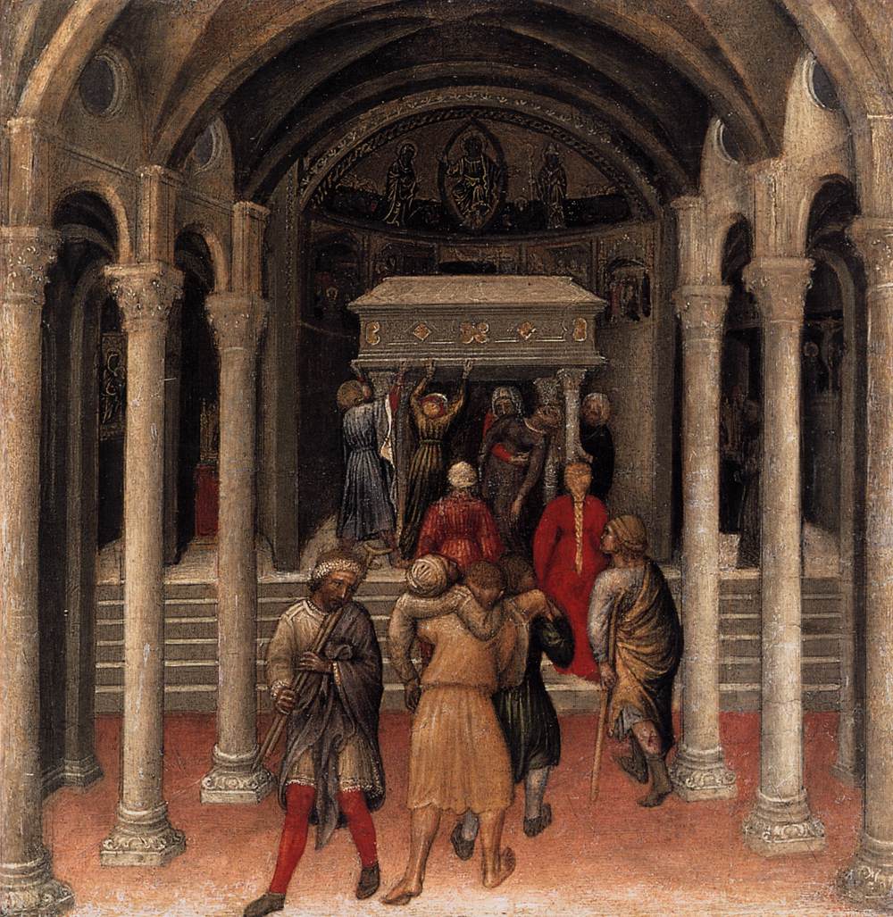 Quaratesi Polyptych: Miracle of the Pilgrims at St Nicholas's Tomb by