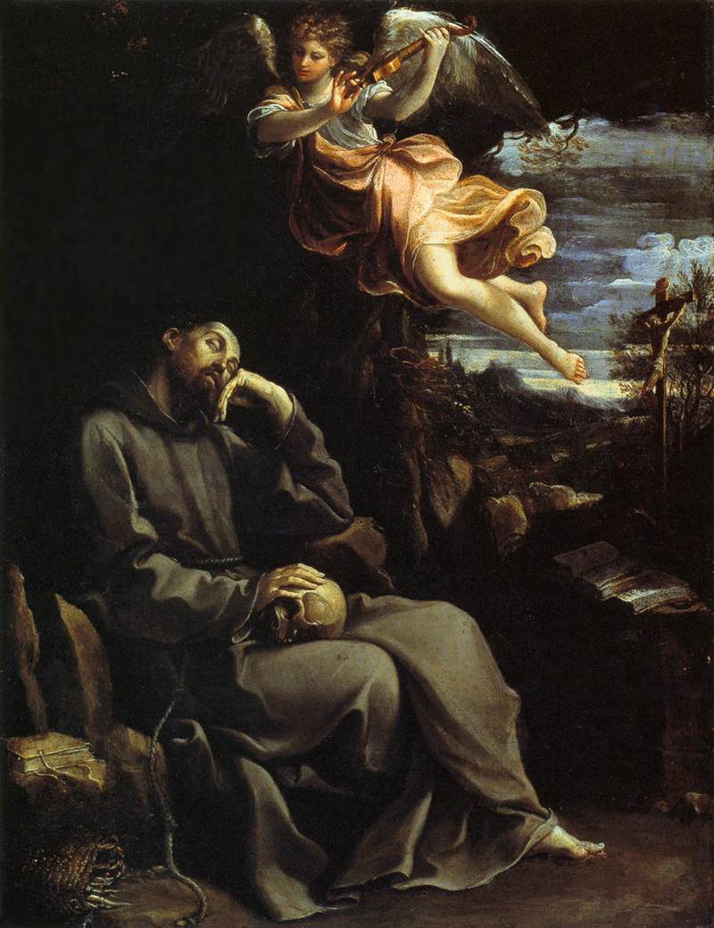 St Francis Consoled by Angelic Music by RENI, Guido