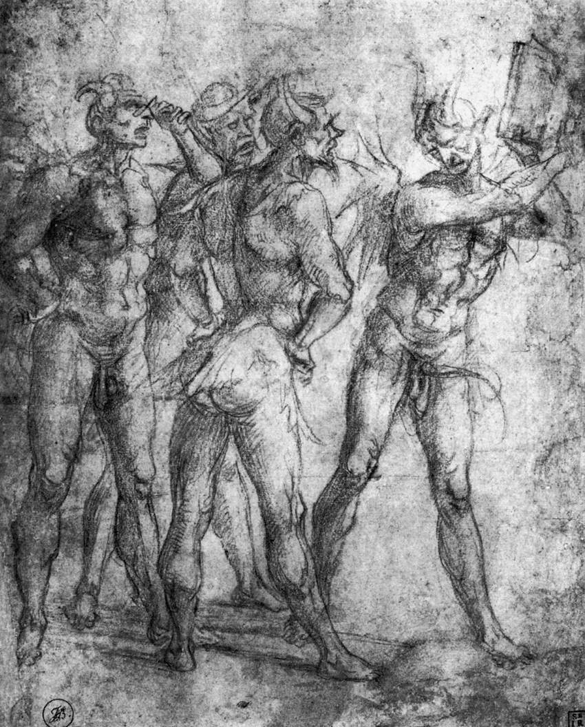 Four Demons with a Book by SIGNORELLI, Luca