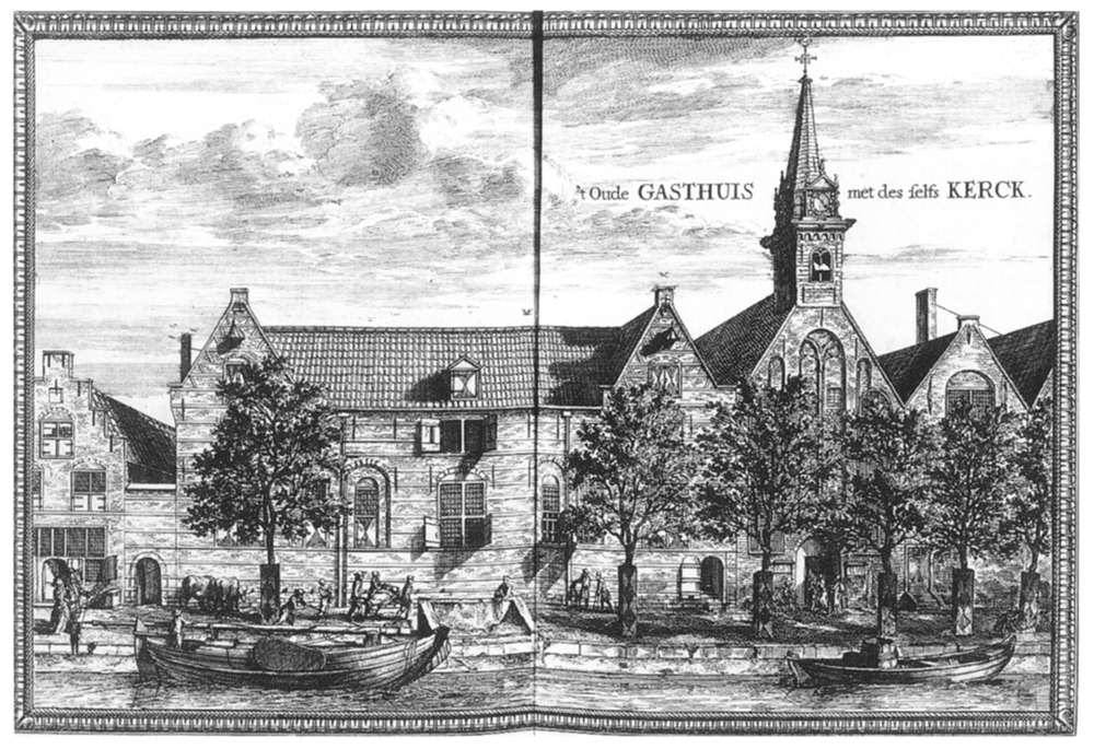 View of the Oude Gasthuis (Old Hospital) of Delft by DECKER, Coenraet