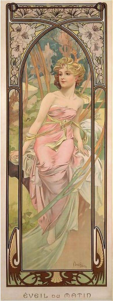 Times of the Day: Morning Awakening by MUCHA, Alphonse