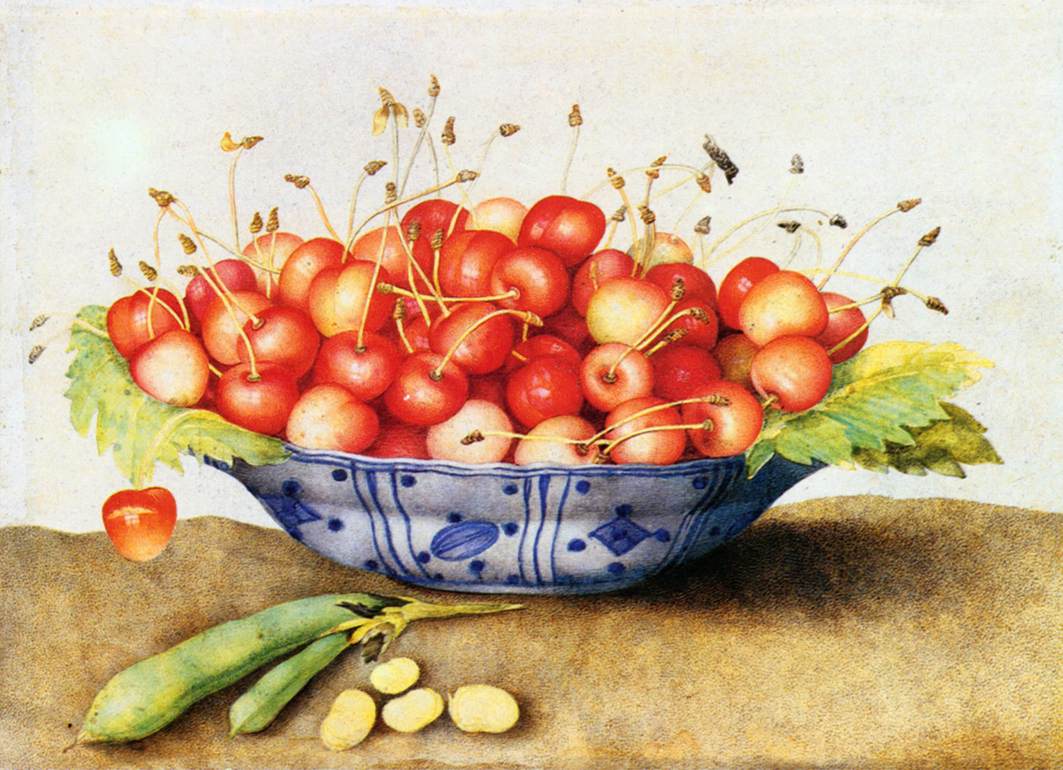 Chinese Porcelain Plate with Cherries by GARZONI, Giovanna