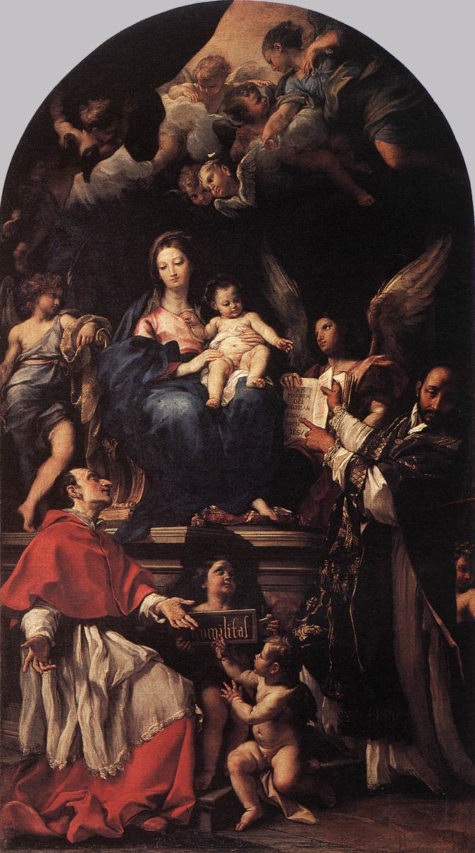 Madonna and Child Enthroned with Angels and Saints by MARATTI, Carlo