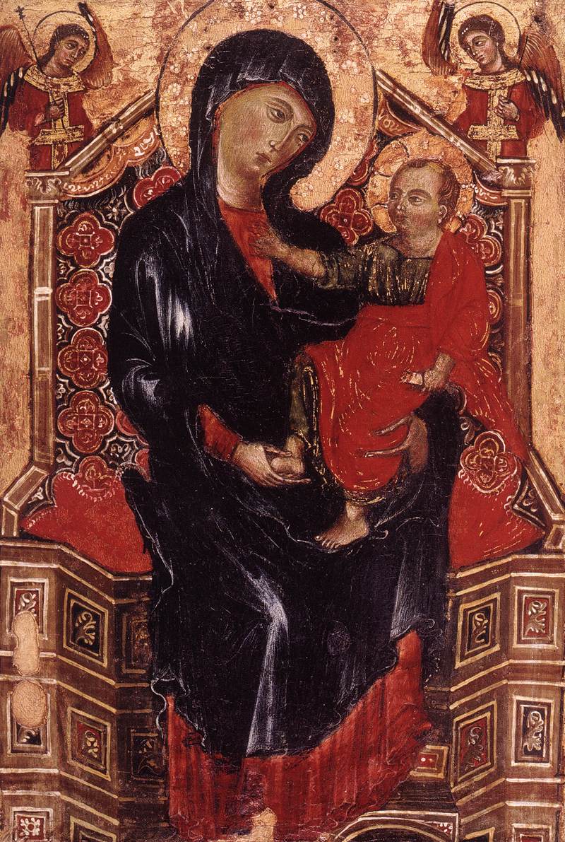 Virgin and Child Enthroned between Two Archangels by