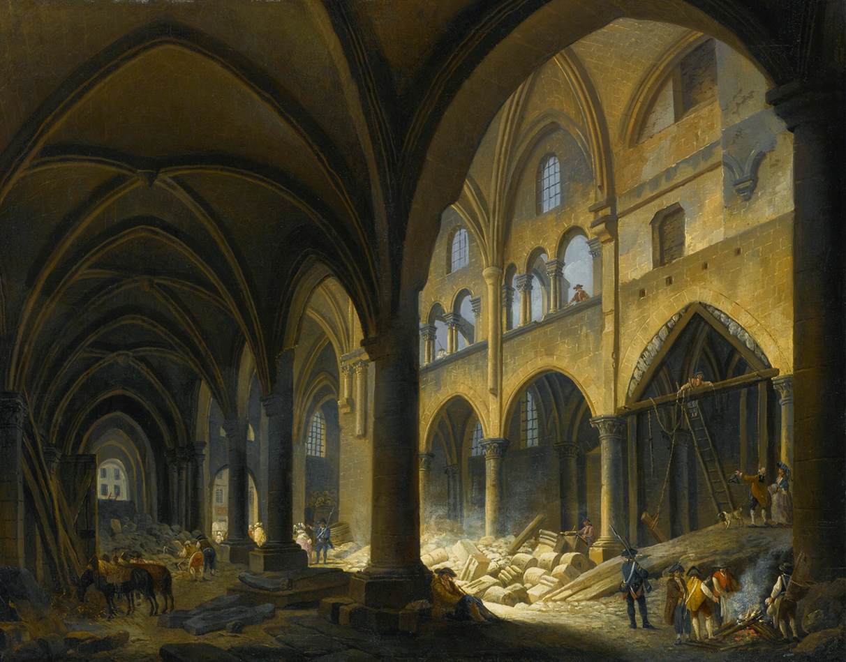 Demolition of L'Église des Saints Innocents, Paris by MACHY, Pierre-Antoine de