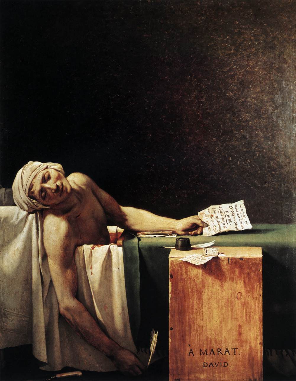 The Death of Marat by DAVID, Jacques-Louis