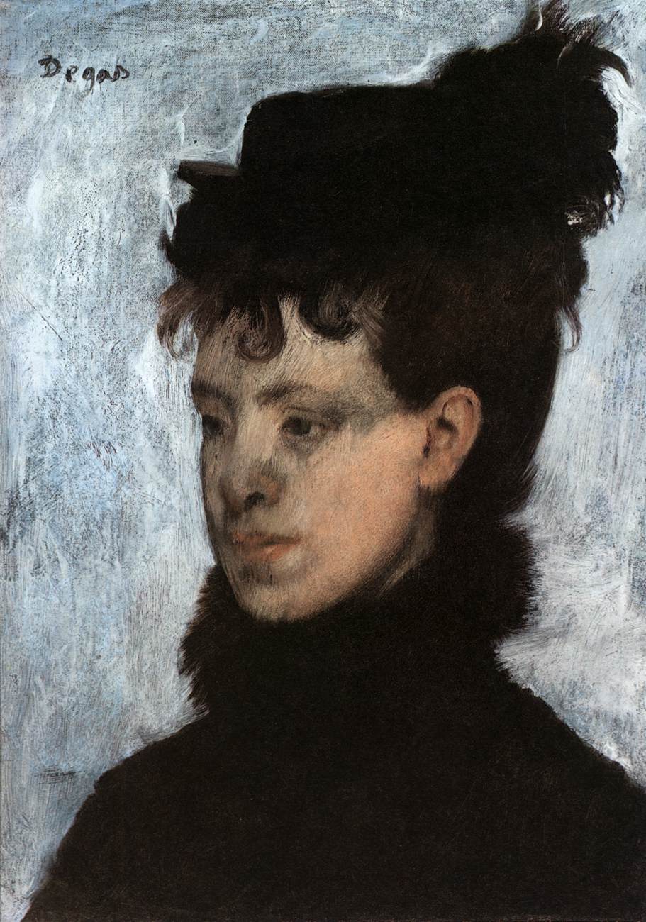 Girl with a Hat by DEGAS, Edgar