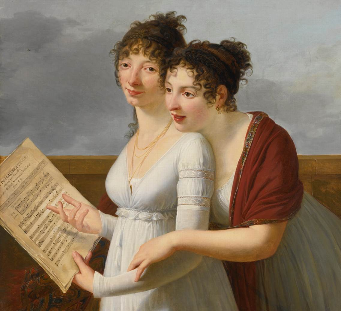 Portrait of Two Elegantly Dressed Ladies by LEFÈVRE, Robert