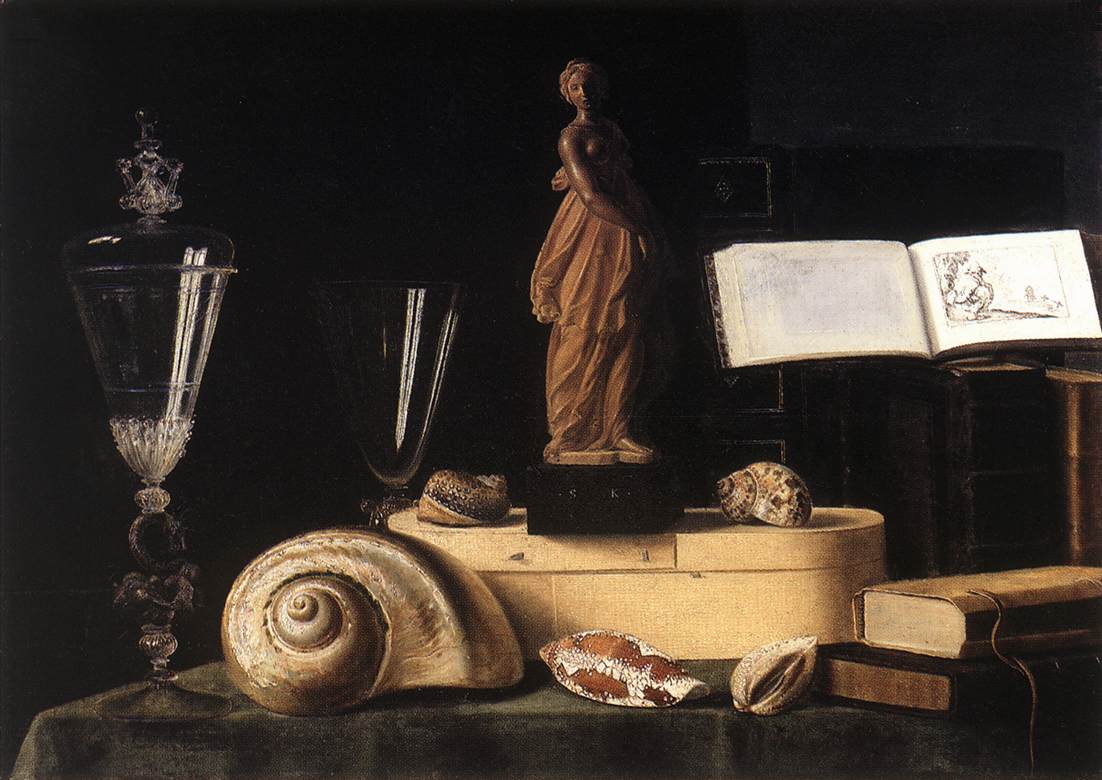 Still-Life with Statuette and Shells by STOSKOPFF, Sébastien